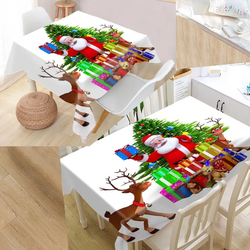 

New Arrival Custom Christmas Gifts Table Cloth Waterproof Oxford Fabric Rectangular Tablecloth Home Party Tablecloth