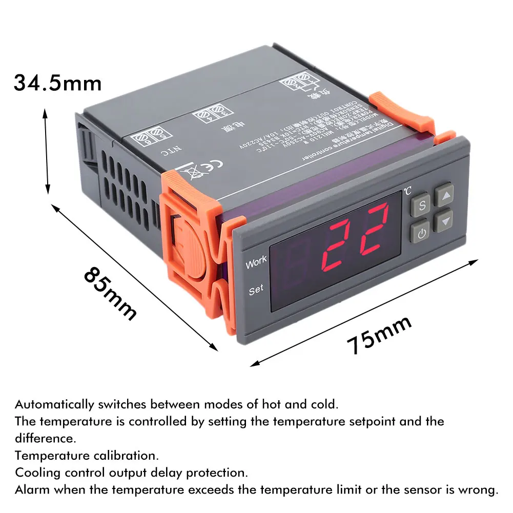 90-250 В умный контроль температуры ler светодиодный цифровой дисплей термостат контроль цифровой контроль температуры ler