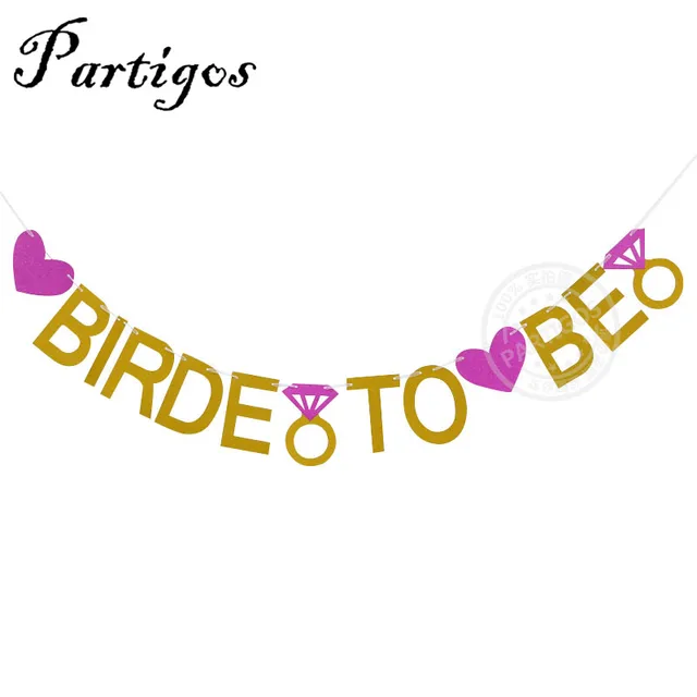 bride to be banner gold glitter letter garland wedding engagement