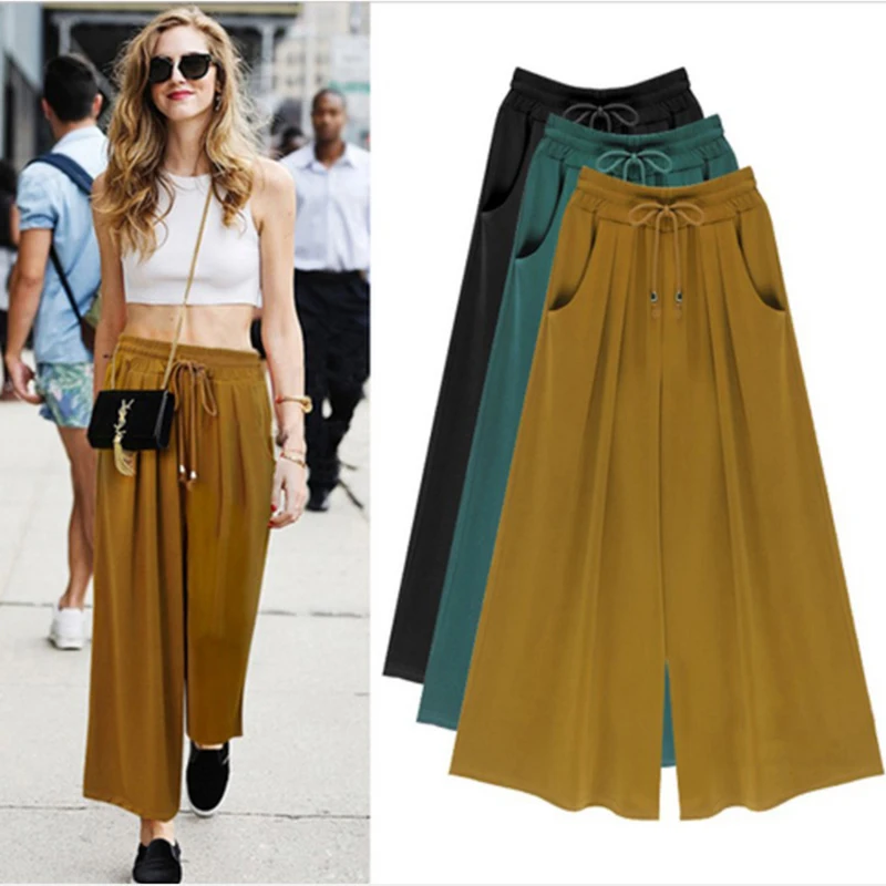 free shipping spring autumn summer High waist wide leg