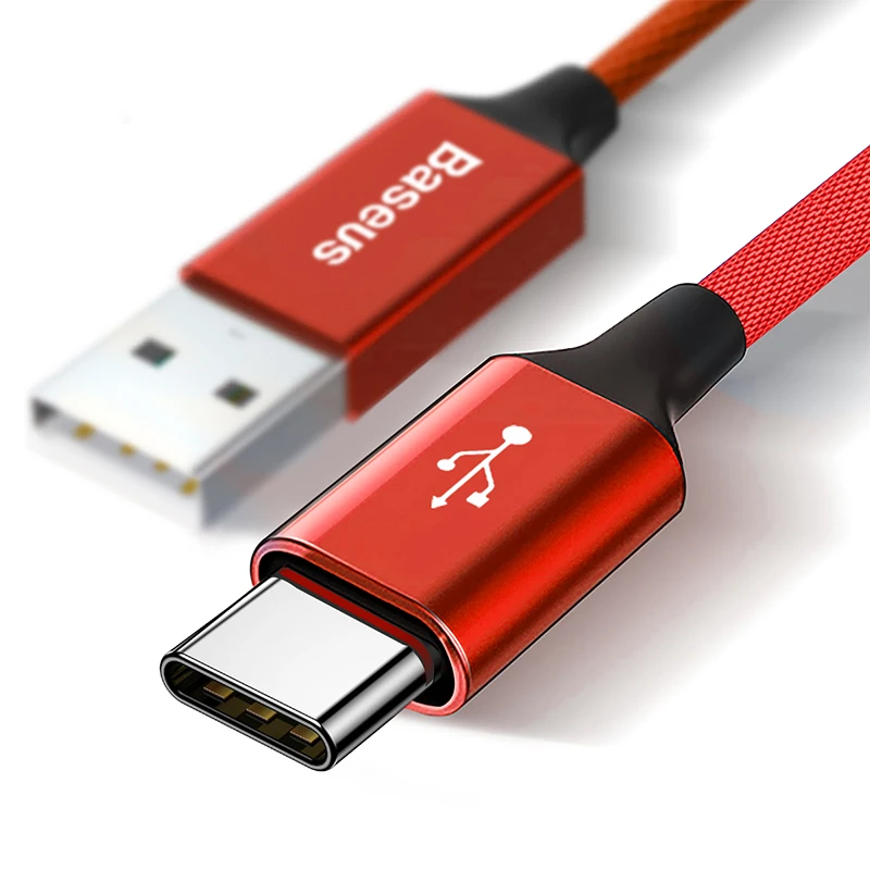 Кабель Baseus длиной 5 м usb type-C для быстрой зарядки samsung S10 USB-C кабель type-C для huawei Xiaomi Mi 9 Oneplus 6t USBC зарядное устройство - Цвет: Red