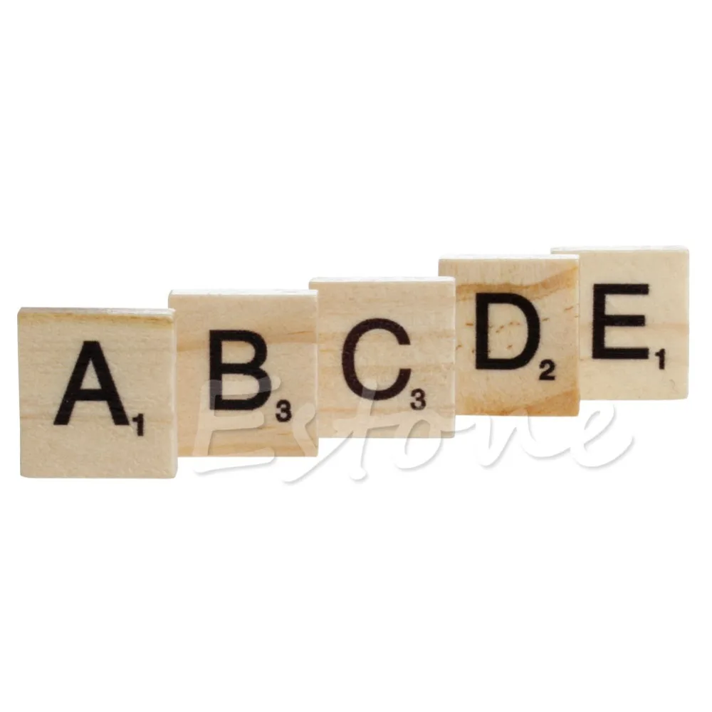 Hot 100 Wooden Alphabet Scrabble Tiles Black Letters Numbers For Crafts Wood