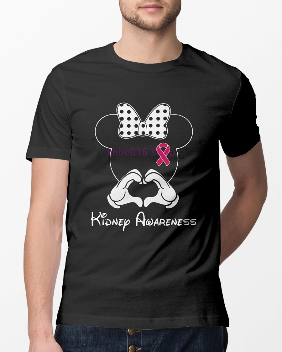 

GILDAN brand men shirt Breast cancer Mickey Mouse Kidney Awareness shirt