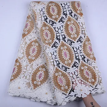 

High Quality French Lace Fabric With Rhinestones Fashion African Net Lace For Party Dress Milk Silk Lace Fabric A1526