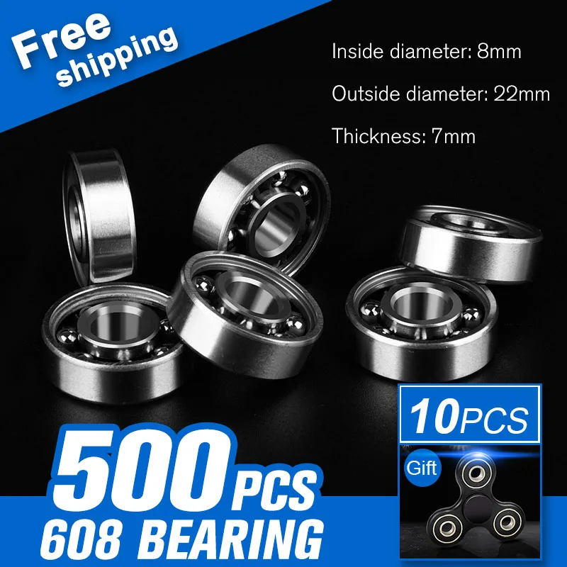 

500pcs 608 Bearing Ball For Hand Spinner Triangle Rotating Autism Four Corners Crabs Tip Rainbow Gyro Ball Accessories
