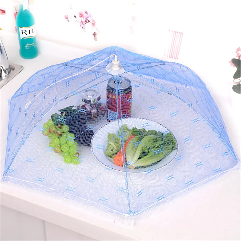 

Safe Food Hexagon Gauze Food Covers Umbrella Style Anti Fly Mosquito Bugs Kitchen Cooking Tools Foldable Table Meal Cover Gadget