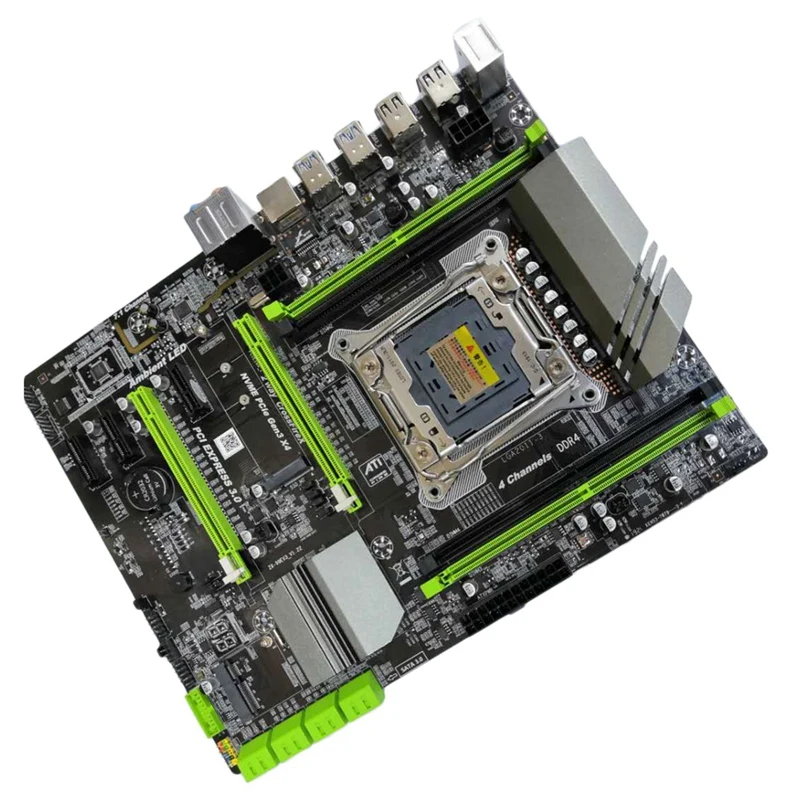 X99 LGA2011-3 Motherboard for Intel I7 E5 4-Channel DDR4 2133/2400/2800 32G RAM,NVME SSD M.2,SATA2.0,USB3.0,PCIE16X slots