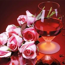 A1507 Diamant Stickerei Wohnkultur kreuzstich Wein und Rose 100% Harz Werkzeug dril Malerei Kreuzstich Mosaic Hand