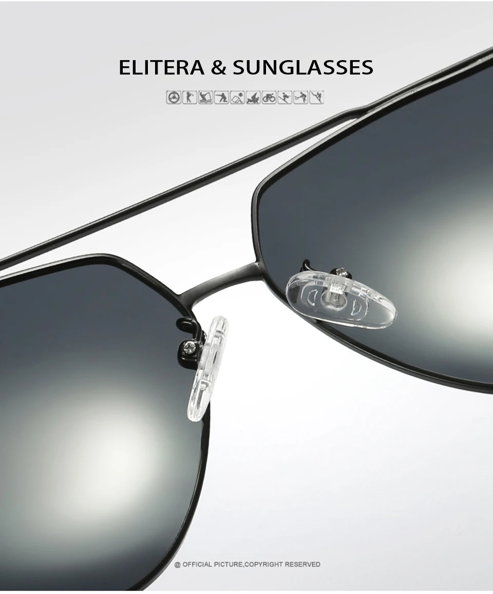 ELITERA Модные солнцезащитные очки для мужчин Поляризованные солнцезащитные очки для мужчин вождения зеркала Покрытие Солнцезащитные очки из сплава мужские солнцезащитные очки UV400