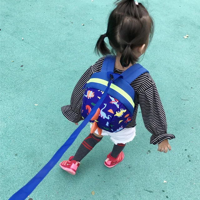 2019 New children's backpack cute cartoon little dinosaur anti-lost children school bags for boys girls toddler kids backpack - Image 2