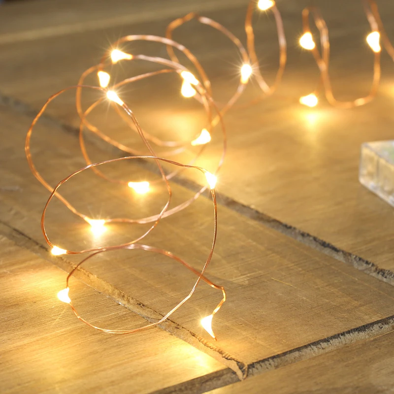 New 1M 2M 5M Copper Silver Wire LED String lights Waterproof Holiday lighting For Fairy Christmas Tree Wedding Party Decoration New 1M 2M 5M Copper Silver Wire LED String lights Waterproof Holiday lighting For Fairy Christmas Tree Wedding Party Decoration