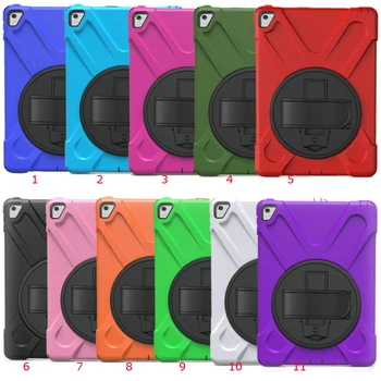 

30pcs/lot For iPad Pro 9.7 2016 Wrist Strap Armor Heavy Duty Shockproof Hybrid Tablet Hard Case With Stand For iPad Pro 11 2018