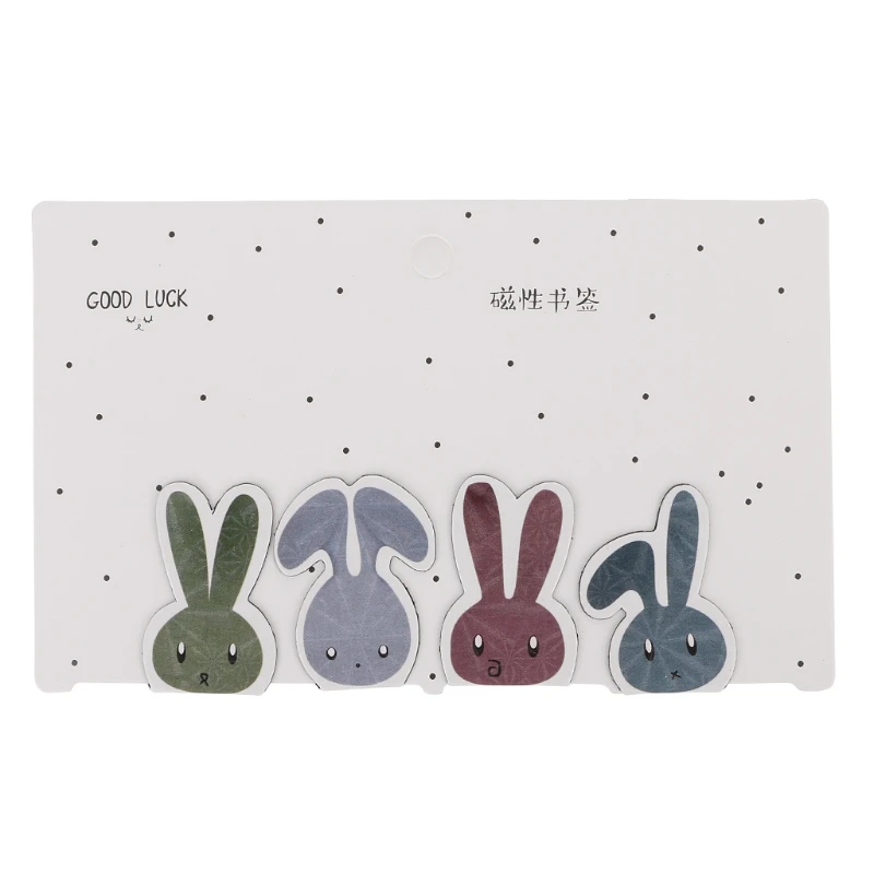 

4Pcs /Set Magnetic Bookmark for Books Creative Cat Bear Magnetic Bookmarks Office Supply School Stationery