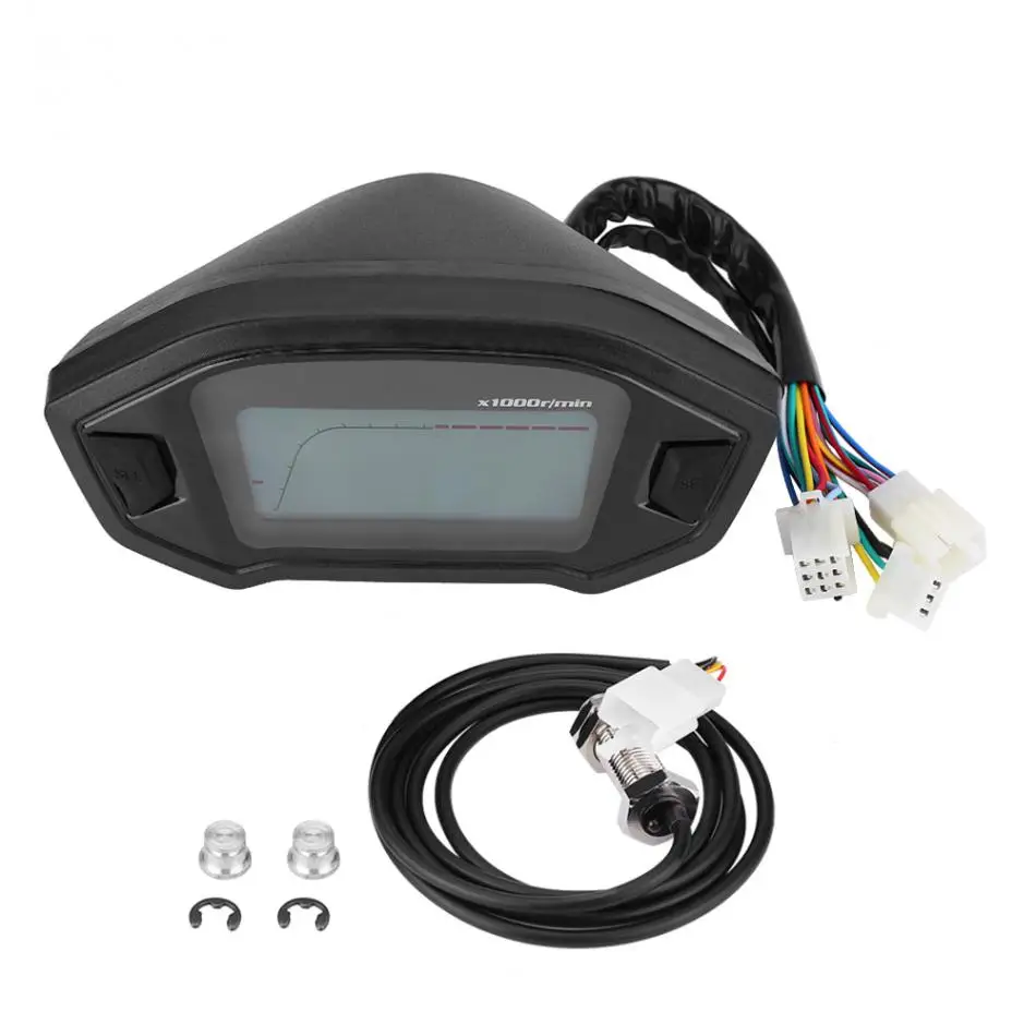 

Motorcycle Digital Colorful LCD Speedometer Odometer Tachometer with Speed Sensor Motor Instrument Gauge Universal
