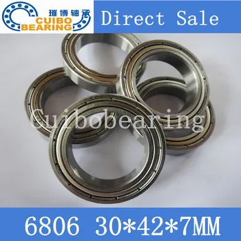 

Free shipping 10pcs bearing 6806 6806ZZ shielded cover thin wall deep groove ball bearings 61806 61806ZZ 30*42*7mm