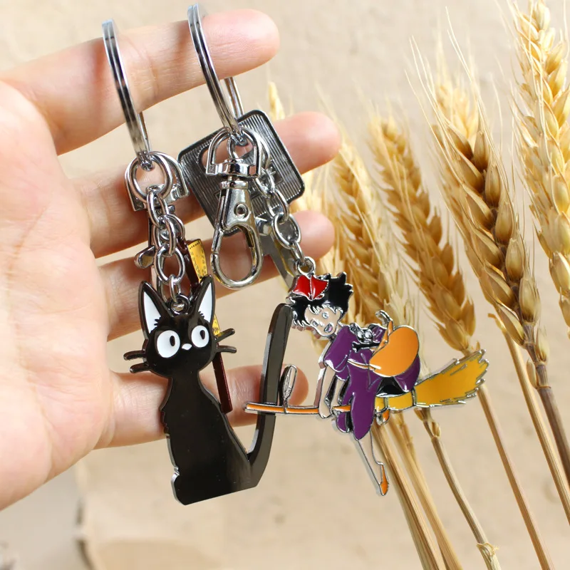 

Anime Kiki's Delivery Service keychain Miyazaki Hayao cartoon funny cute keyrings bag pendant metal Accessories portachiavi gift