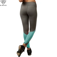 B BANG Women Sport Leggings Elastic Patchwork Pants for Running Gym font b Fitness b font