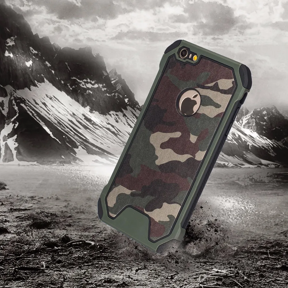 

3in1 Camo Camouflage Pattern For IPhone 5S 5SE 6 6S Plus Armor Anti-knock Cover Case Cell Phone Back Cover Shell membrane