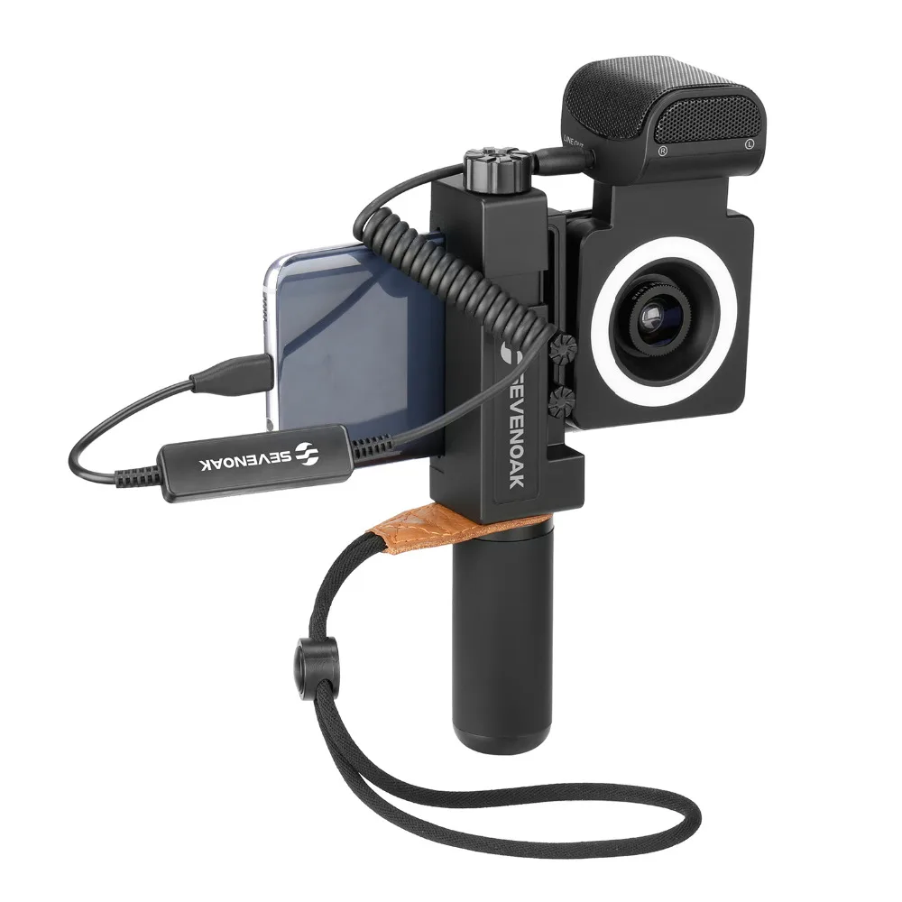  Sevenoak SmartCine+ Video Kit with Stereo Mic & 3.5mm headphone for IOS Android Smartphone Broadcas