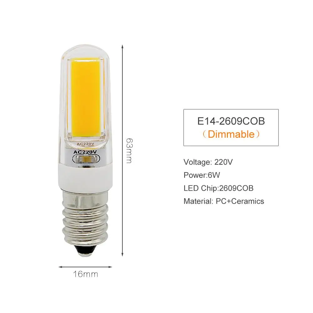 Мини 1 шт. холодильник светильник s E14 Светодиодный светильник 2 Вт 3 Вт 4 Вт 5 Вт 6 Вт 8 Вт 2835 3014 SMD лампы 2609 COB AC 220 В светильник s - Испускаемый цвет: 8