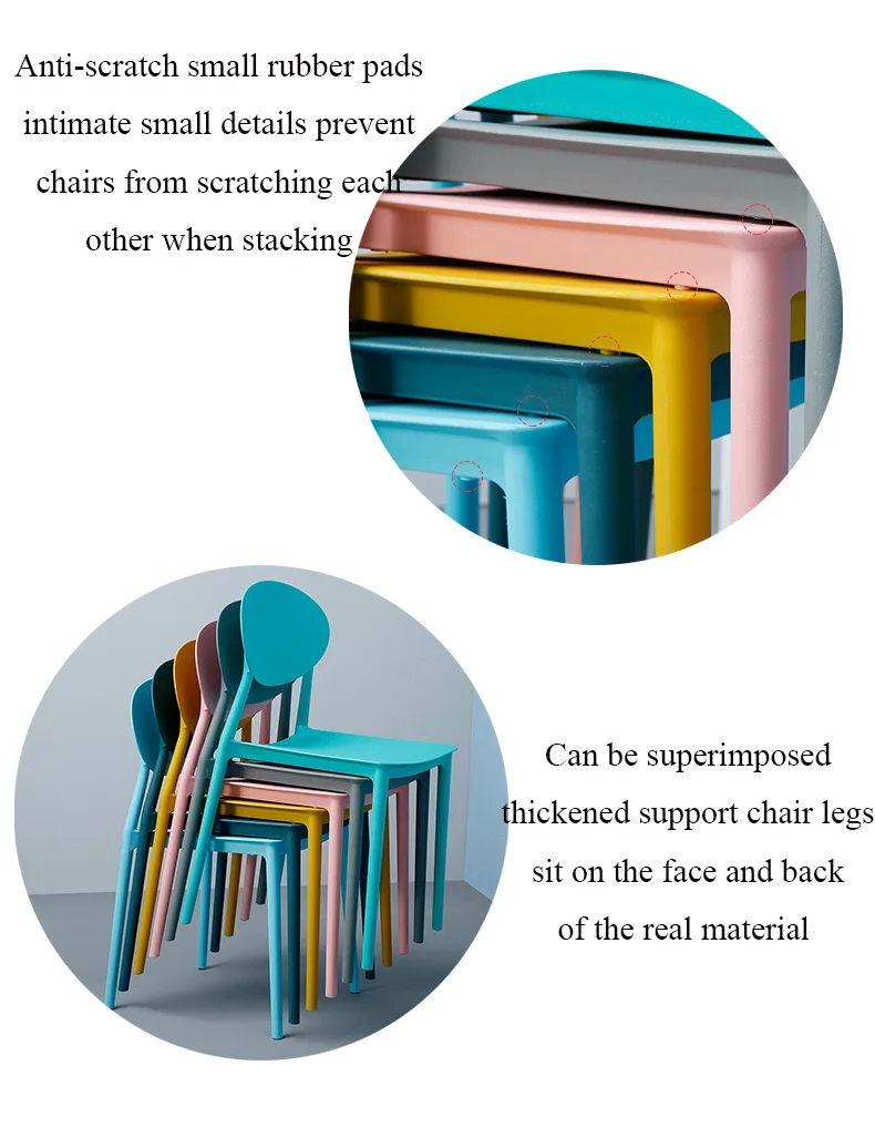Sale Modern Home Back Plastic Chair Chinese Craft PP Plastic Restaurant Applicable Dining Chair Leisure Bedroom Study Office Chair 8