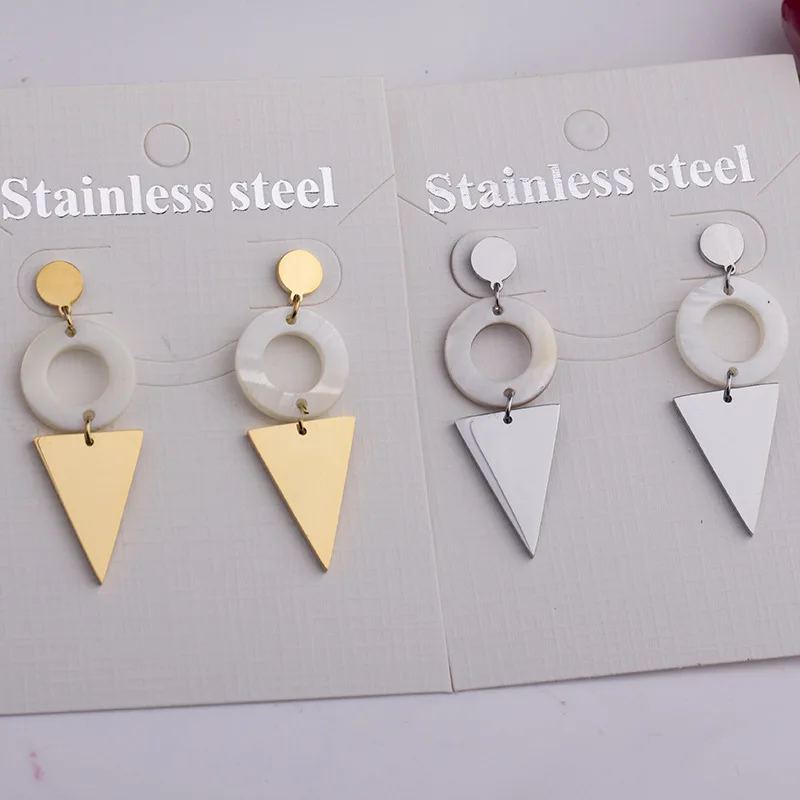

Metal Earrings Geometry Earring Animal Round Shell Triangle 2019 Fashion Gold Big Long Stud Jewelry for Women Ladies Femme