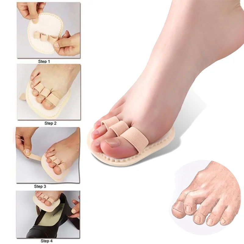 3 Пальцы полуноски подкладка коврик молоток разделитель пальцев для при вальгусной деформации большого пальца стопы, заканчивая деформации перекрытия коррекция носка