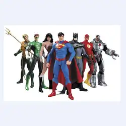 DC Comics Лига Справедливости фигурки героев игрушечные лошадки Супермен Бэтмен флэш Wonder Woman зеленый фонари Аквамен киборг ПВХ фигурка