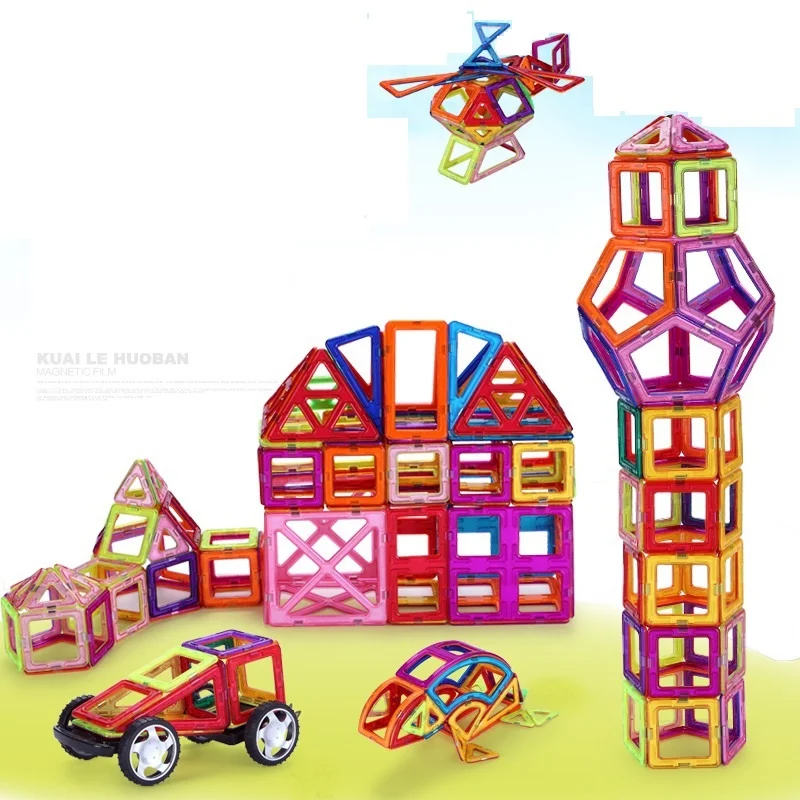 

330 PCS Magnetic Designer Construction Set Model & Building Toy Plastic Magnetic Blocks Educational Toys For Kids Gift