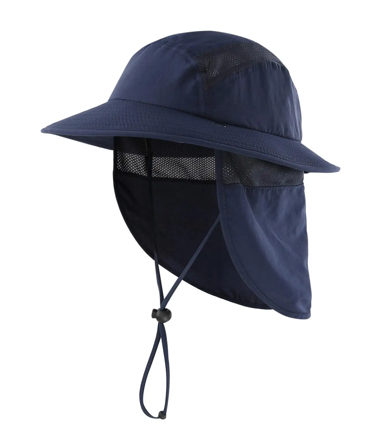 Connectyle UPF 50+ мальчиков летнее солнце шляпу с шеи лоскут летние пляжные шапка шляпа для сафари - Цвет: Navy Blue