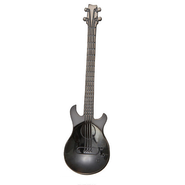 Stainless Steel Cartoon guitar Spoon Creative Milk Coffee Spoon Ice Cream Candy Teaspoon accessories