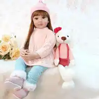 60cm Girls Princess Doll Realistic Soft Silicone Doll Reborn Baby Dolls Lifelike Vinyl Girl Toddler Dolls Toys for Children Gift
