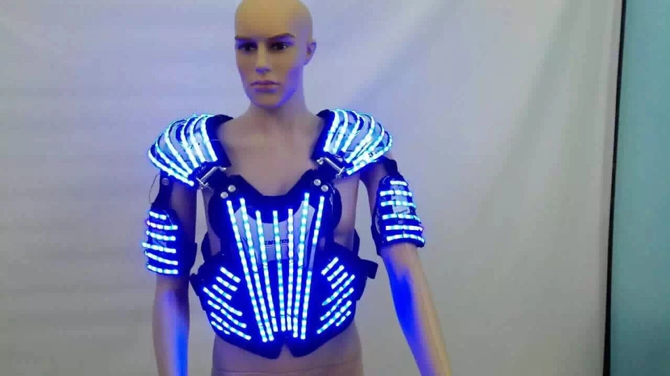 

New design luminous led costumes led armor flashing led david robot suit for performance Halloween Christmas dj clothes