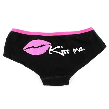 

New Hot Sale Printed Kiss Me Letter Underwear Briefs For Women Cotton Lingerie Knicker Panties Brief Underwear Women Candy Color
