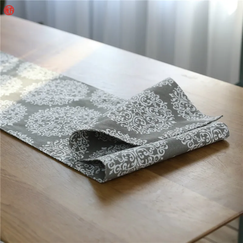 1pc Europe Grey Style Flower Table Runner 30*180/200/220cm Cotton&ampLinen Cabinet Desk Home Hotel Decor Textile | Дом и сад