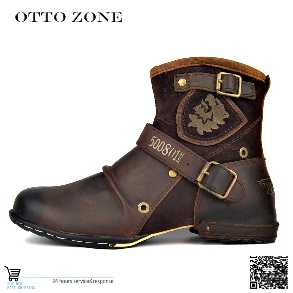 OTTO ZONE/обувь из натуральной коровьей кожи Сезон осень зима Ботильоны с высоким