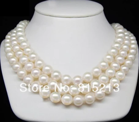 

Hot sell -@@@ A1101 Fine 10-11mm AAA white pearl necklaces -Top quality free shipping