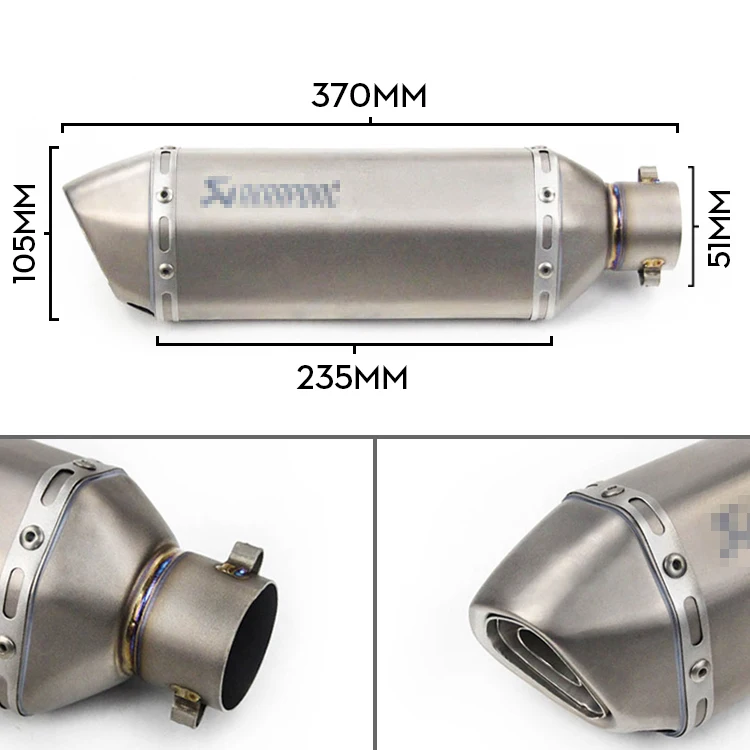 Для Байк 51 мм Unversal Akrapovic глушитель для мотоцикла Трубы Лазерная Маркировочная