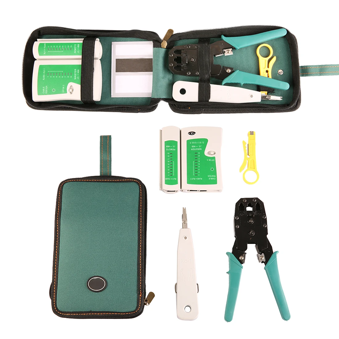 

RJ45 Crimper Crimping Tool Punch Down RJ11 Cat5 Cat6 Wire Line Detector 5pcs/set Network Ethernet Cable Tester RJ45 Kit