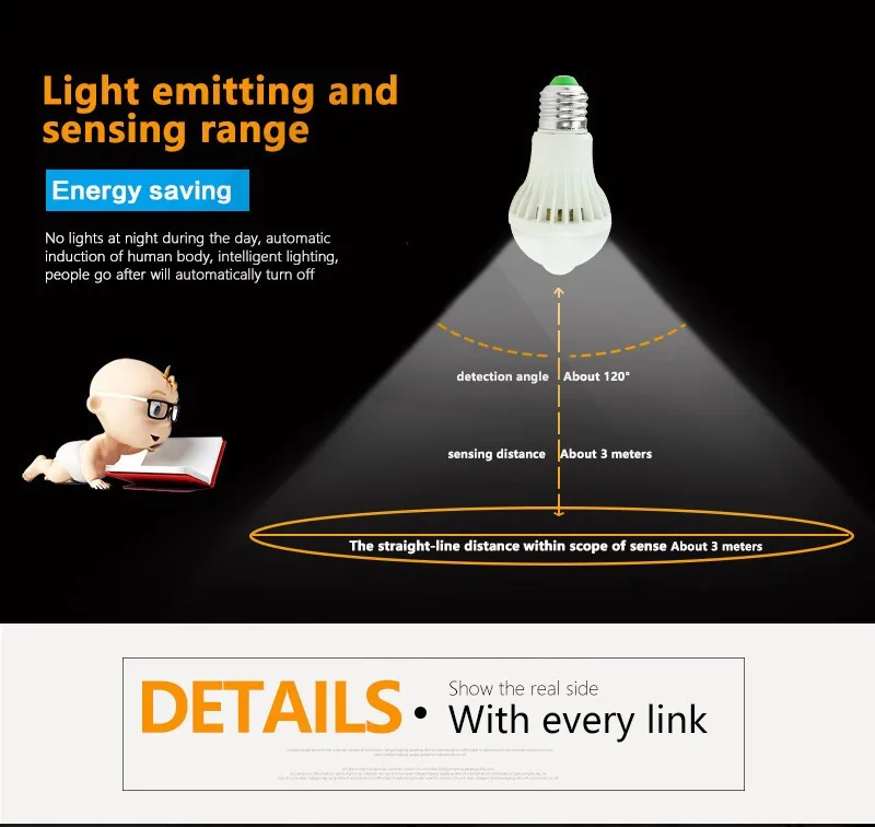 1 шт. E27 Led PIR лампа датчик движения светильник s 3 Вт 5 Вт 7 Вт 9 Вт лампа звук и светильник с инфракрасным управлением умные сенсорные лампы 220В Домашний Светильник ing