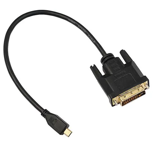 100 шт./лот Позолоченный разъем Micro HDMI на DVI D 24 + 1 штырьковый адаптер для кабеля