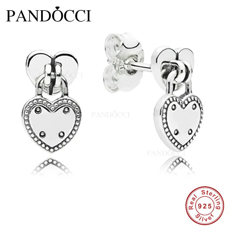 

Earrings for Women 925 Sterling Silver Love Locks Stud Earrings Valentines Day Gift Earrings Fashion Jewelry PANDOCCI
