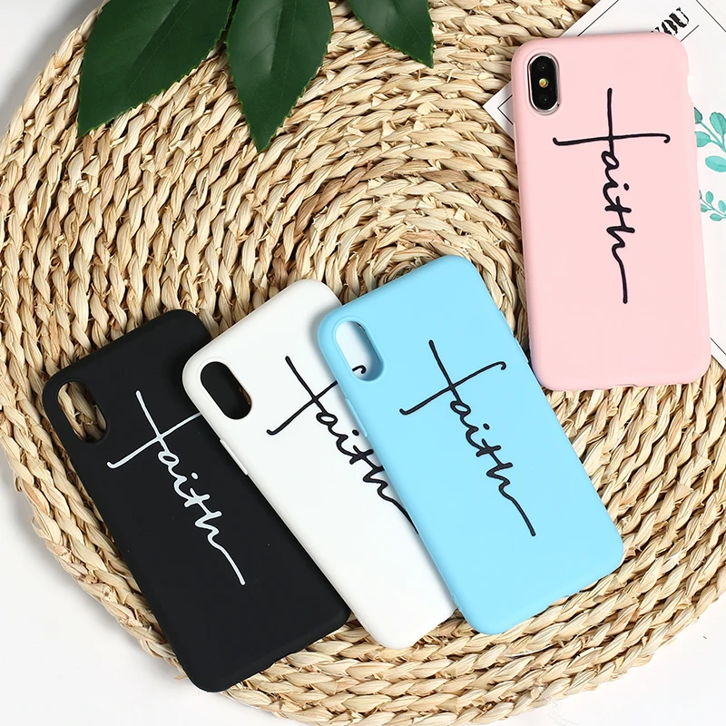 

Jesus Faith Christian Religion Cross Soft TPU Silicone Frosted Matte Case Cover For iPhone 11 6 6S 5S 8 8Plus X 7 7Plus XS Max