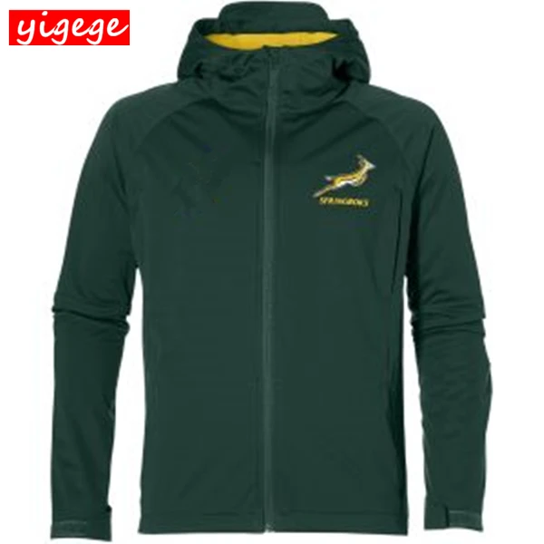 

2019 South Africa Home Jersey SPRINGBOK SIDE LINER JACKET Hoodies South African national team rugby jerseys Hoodie Jacket s-3xl