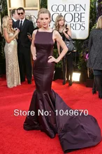 Neue Mode 2016 Lila Scoop Roter Teppich Mermaid Celebrity Kleider Lange Satin Vestidos De Fiesta Abendkleid F & M-808