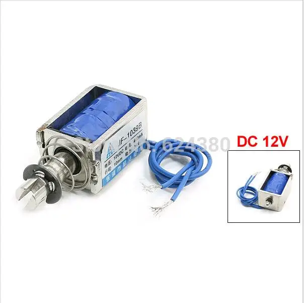 

Wholesale Retail DC 12V 400mA 25N Holding 10mm Stroke Pull Type Open Frame Solenoid Electromagnet JF-1039B