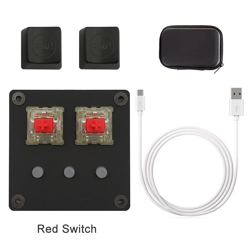 Hfбезопасности DIY черная OSU клавиатура V4 Для Windows 5 клавишная игровая клавиатура USB 2,0 с подсветкой вишневая механическая клавиатура с программным обеспечением - Цвет: Red switches