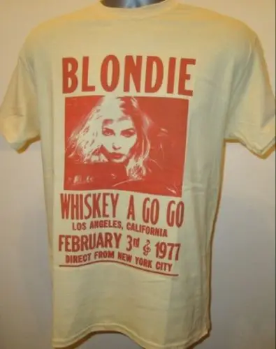 

Blondie Retro 70s Whiskey Gig Poster T Shirt New Wave Music W024 Summer FestivalStreetwear Funny Print Clothing Hip-Tope Mans