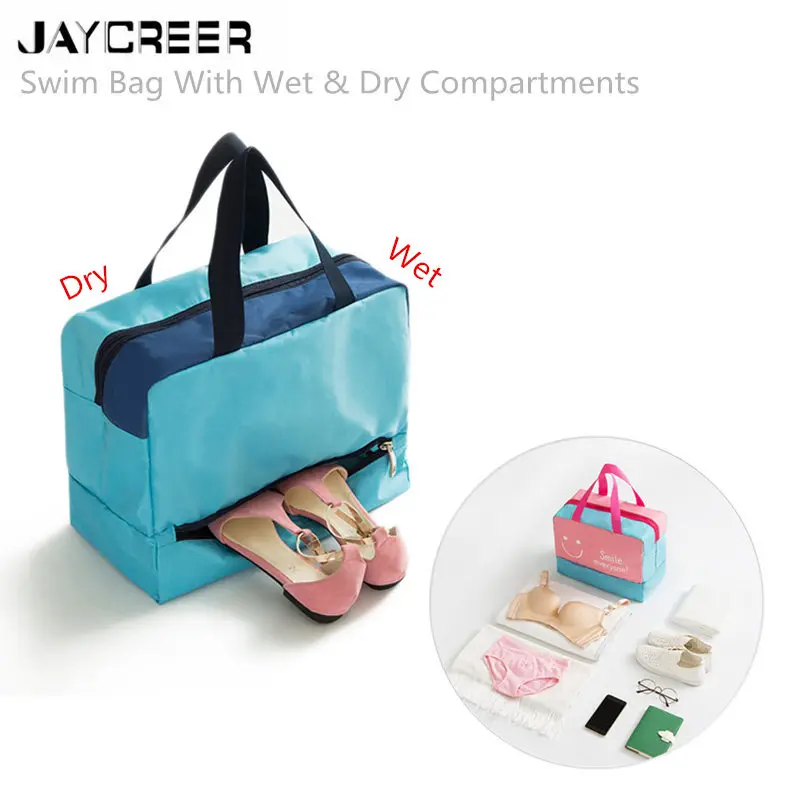 

JayCreer Swim Bag Capacity:15L Size: LXWXH(31X19X55CM) Dry Wet Separated For Gym, Pool, Beach With Shoes Compartment