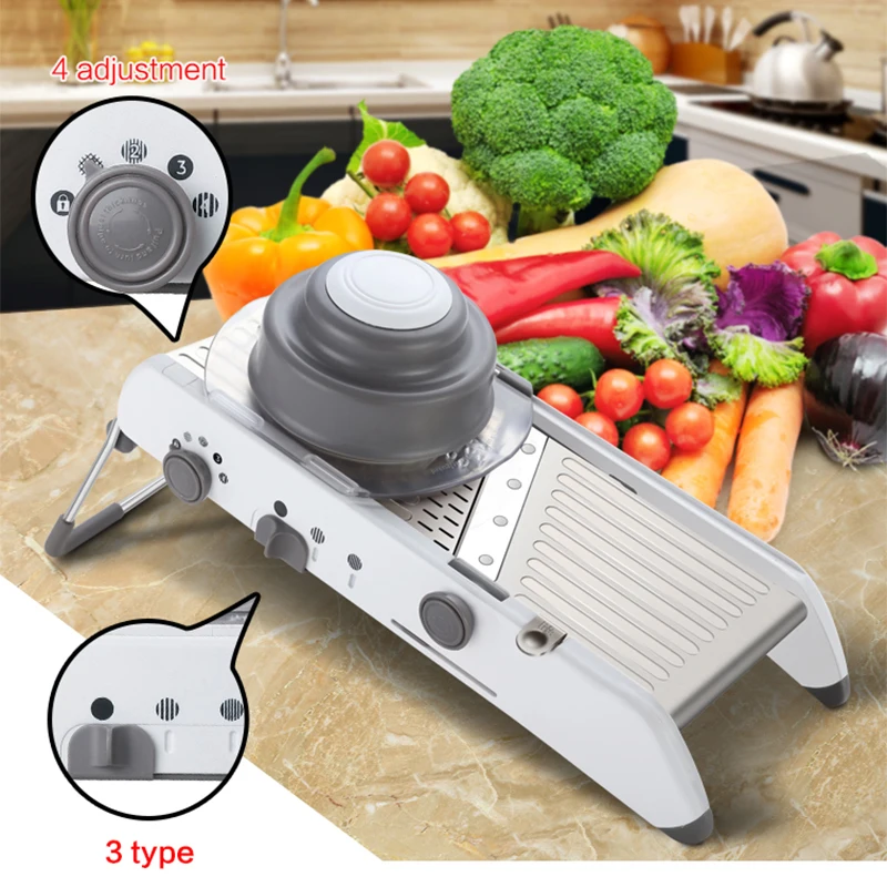 Adjustable Mandoline Slicer Manual Vegetable Cutter Potato Slicer Carrot Grater Julienne Onion Dicer Kitchen Cooking Tool